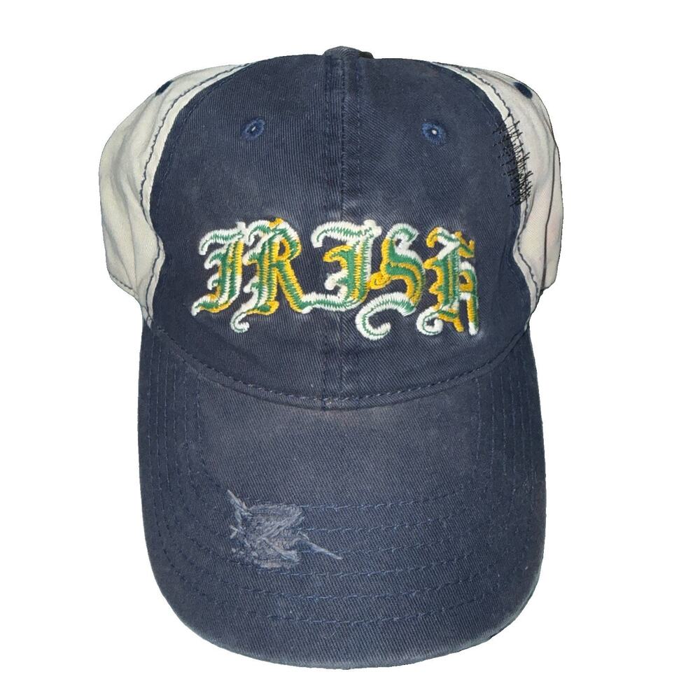 Notre Dame Fighting Irish Embroidered Distressed Falcon Fitted Hat Cap Y2K M/L